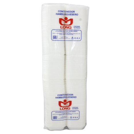 CONTENEDOR HAMBURGUESERO LONG 125 PIEZAS