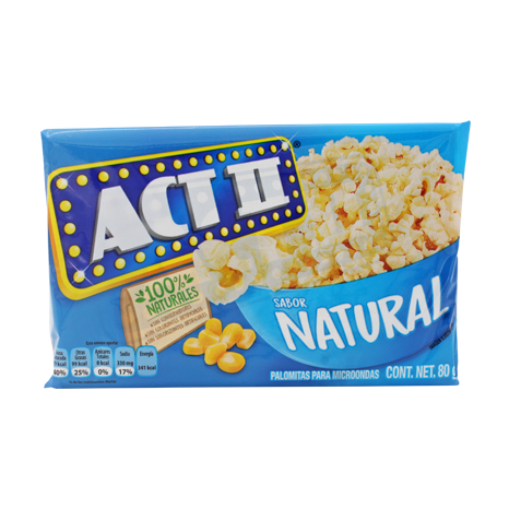 PALOMITAS MICROONDAS NATURAL ACTII 80 GR PIEZA