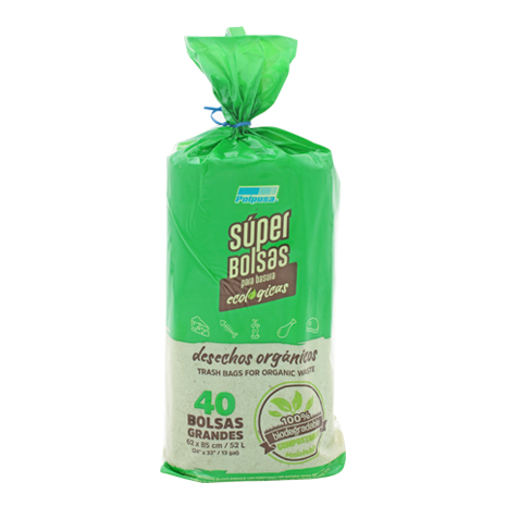 ROLLO BOLSA PARA BASURA VERDE 30-40-50 62 X 85