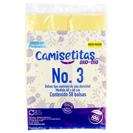 BOLSA CAMISETITAS ECONOMICA No 3 CON 50 PIEZAS