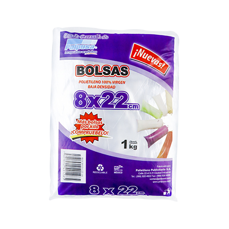 BOLSA NATURAL PARA PALETA 8 X 22 CM BAJA DENSIDAD KG